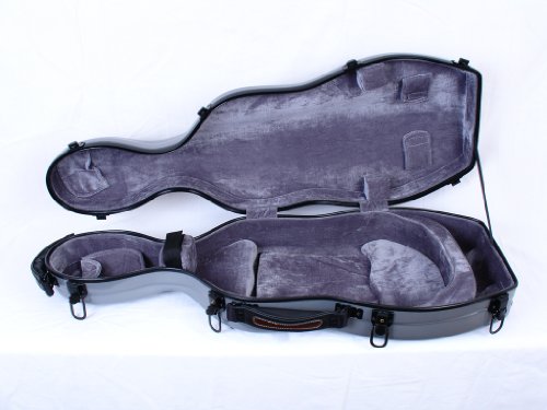 Adjustable Fiberglass Viola Case w/ wheels By Tonareli - Silver